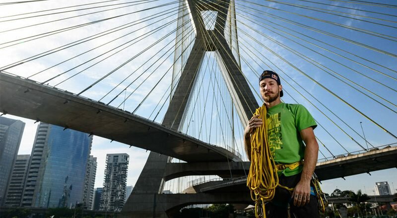 Felipe Camargo vai escalar a ponte estaiada